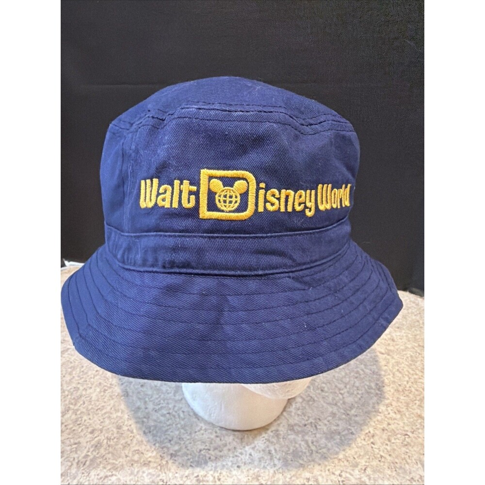 Walt Disney World  Resort Park Exclusive Navy Blue Yellow Summer Bucket Hat Cap